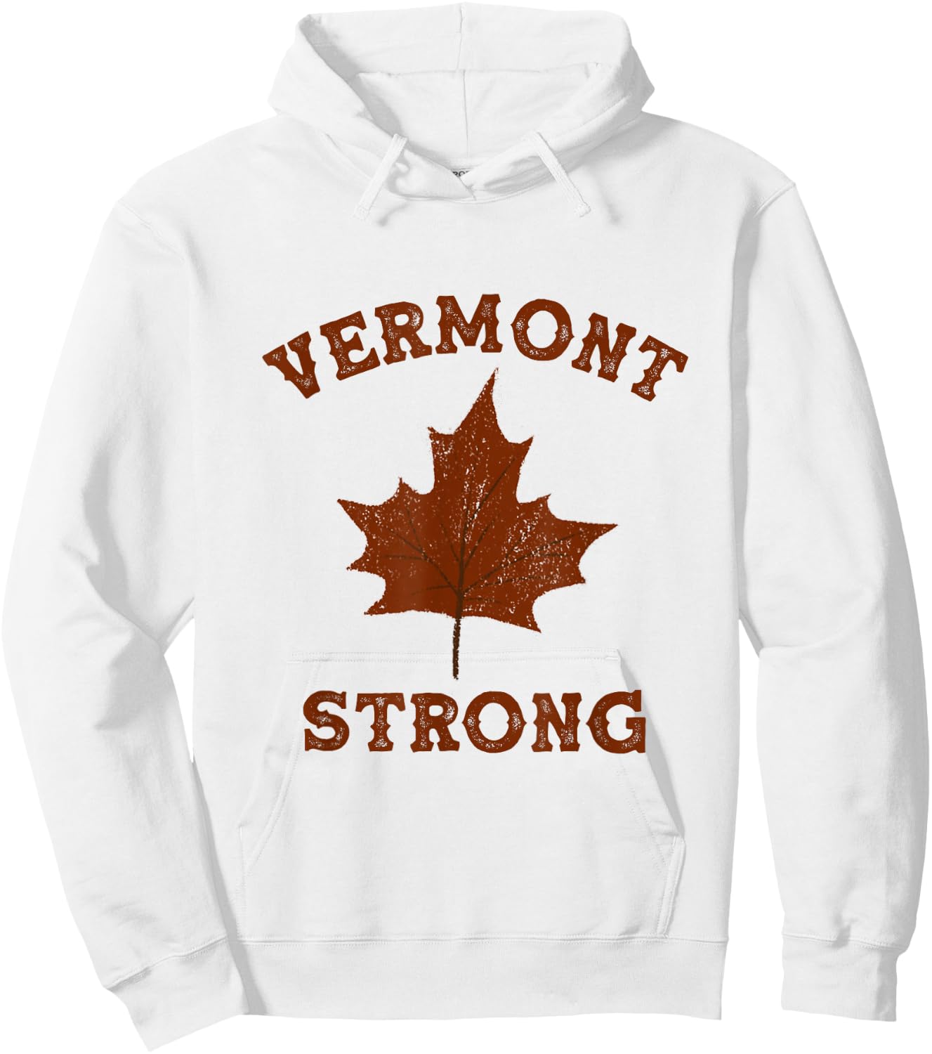Vermont Strong I Love Vermont Gym Fitness Workout Maple Leaf Hoodie - Hoodie | White