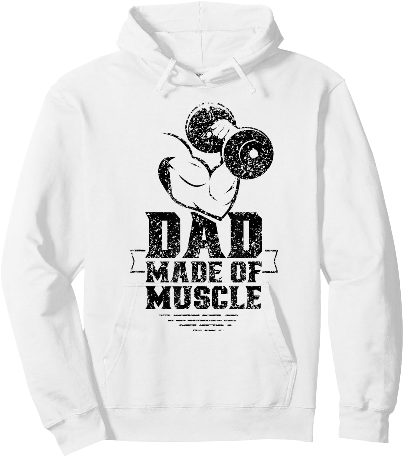 Dad Made Of Muscle Gym Weightlifting Workout Training Hoodie - Hoodie | White