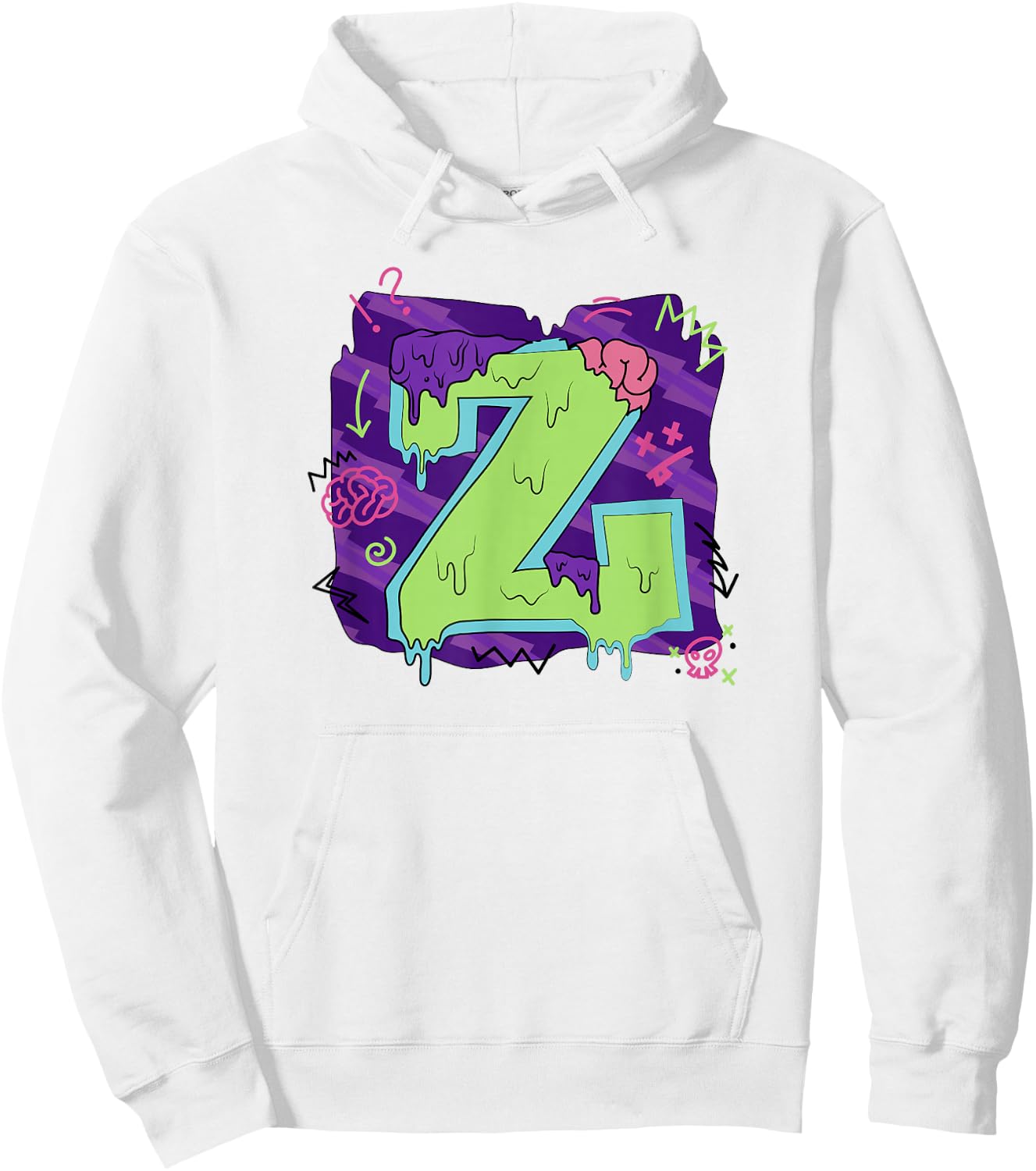 Disney Zombies Seabrook Football Letter Z Drippy Logo Hoodie - Hoodie | White