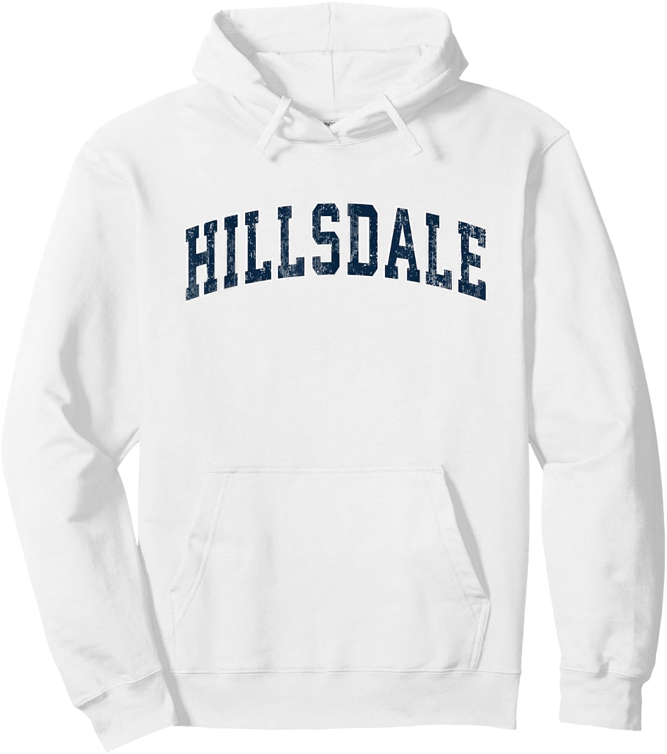 Hillsdale New Jersey NJ Vintage Sports Design Navy Design Hoodie - Hoodie | White