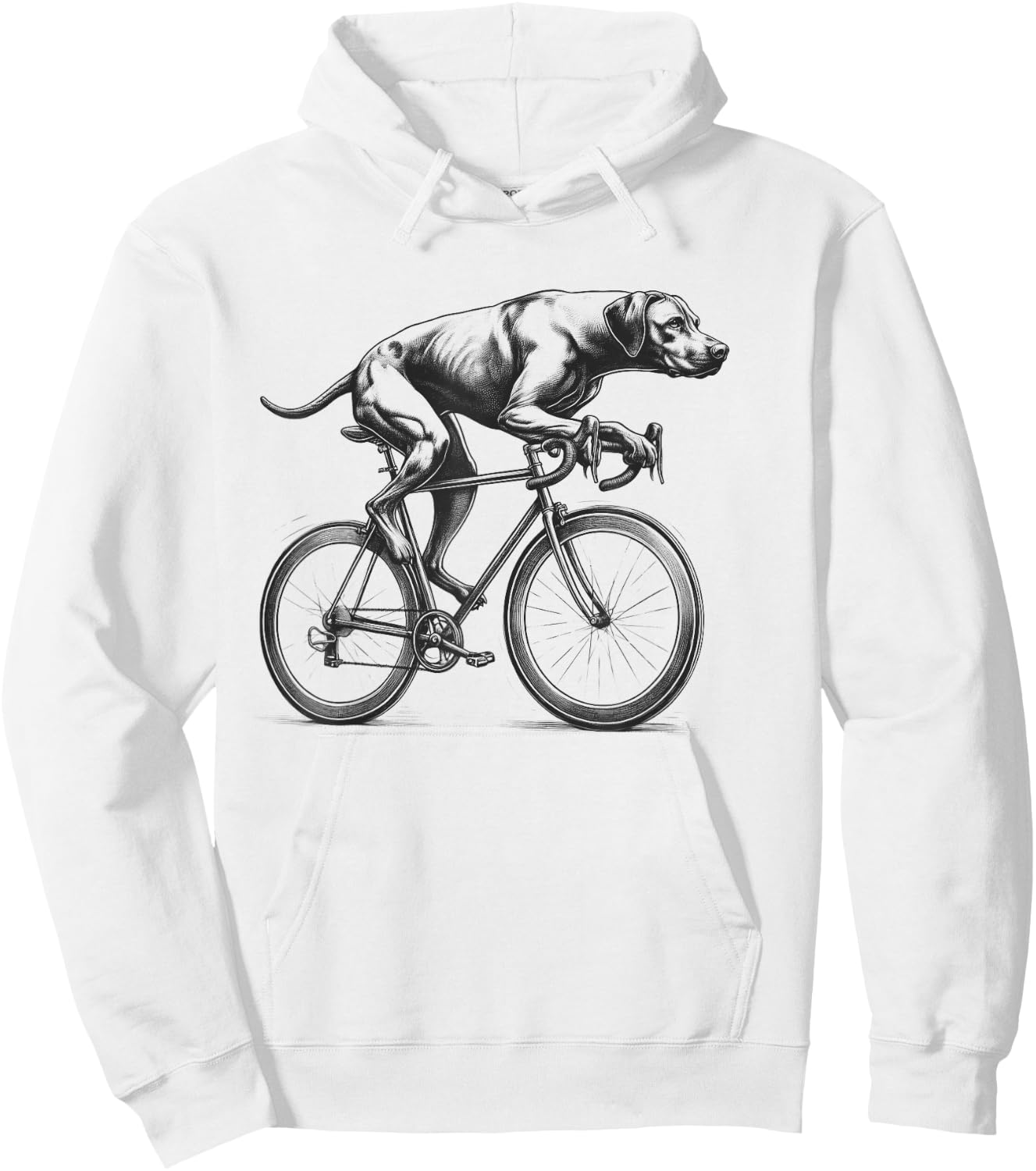Rhodesian Ridgeback Dog Riding a Bike Bicycle Biker Cycling Hoodie - Hoodie | White
