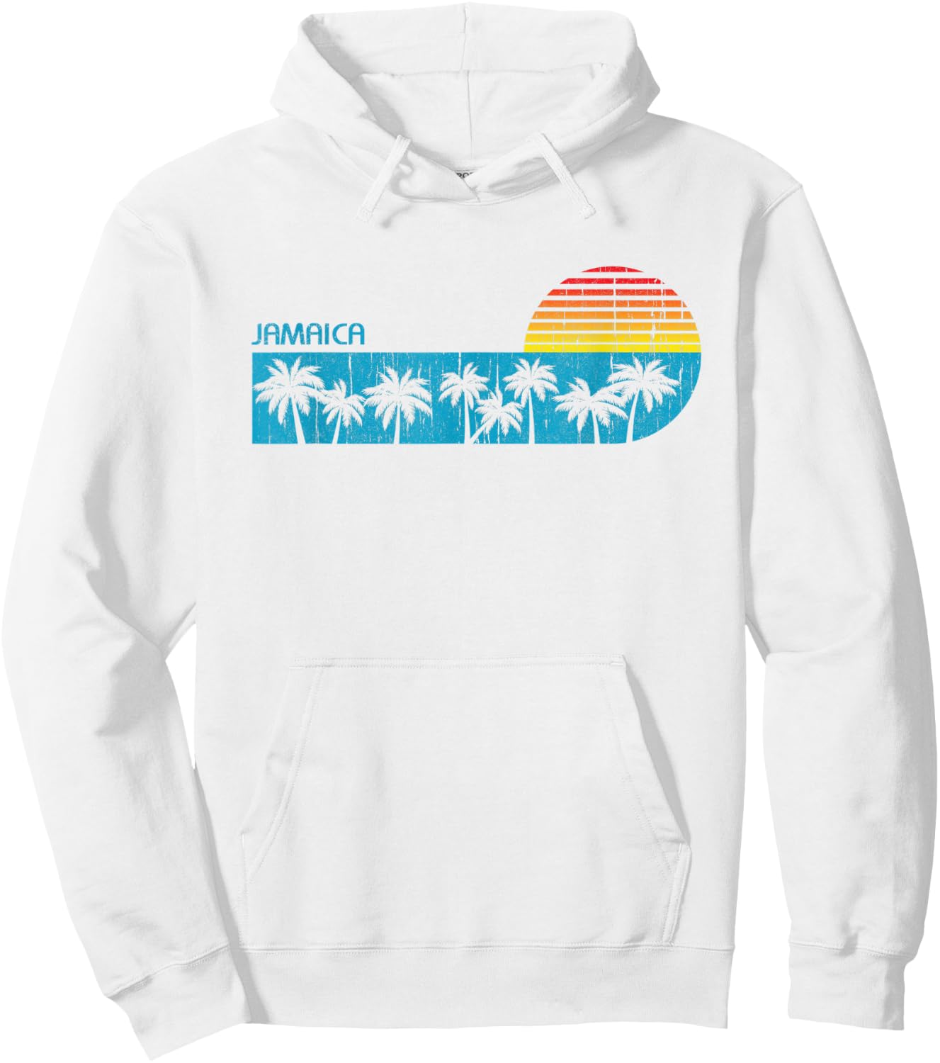Vintage Jamaica Beach Vacation Palm Trees Caribbean Cruise Men Women Kids Hoodie - Hoodie | White
