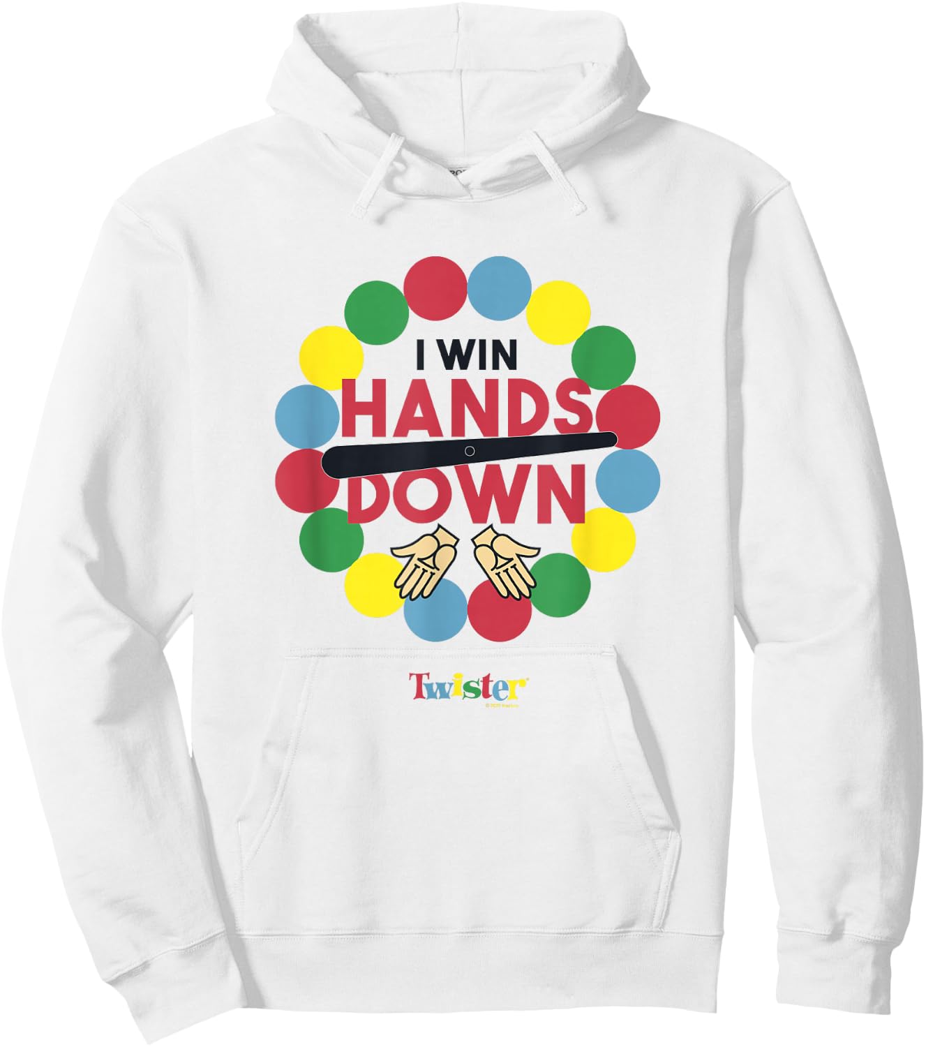 Twister Vintage Retro I Win Hands Down Classic Game Logo Hoodie - Hoodie | White