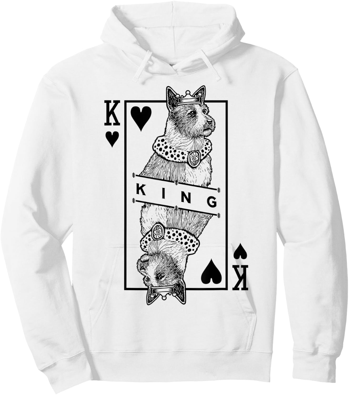 Portuguese Podengo Pequeno King Of Hearts Funny Dog Lover Hoodie - Hoodie | White
