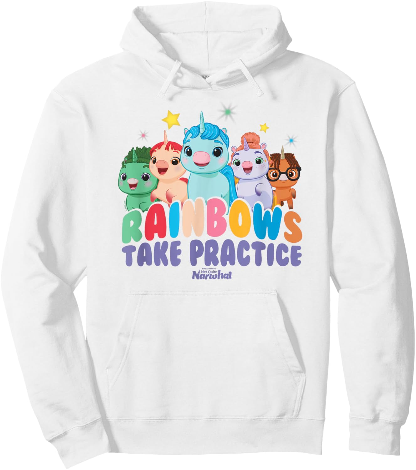 DreamWorks Not Quite Narwhal Rainbows Take Practice Hoodie - Hoodie | White