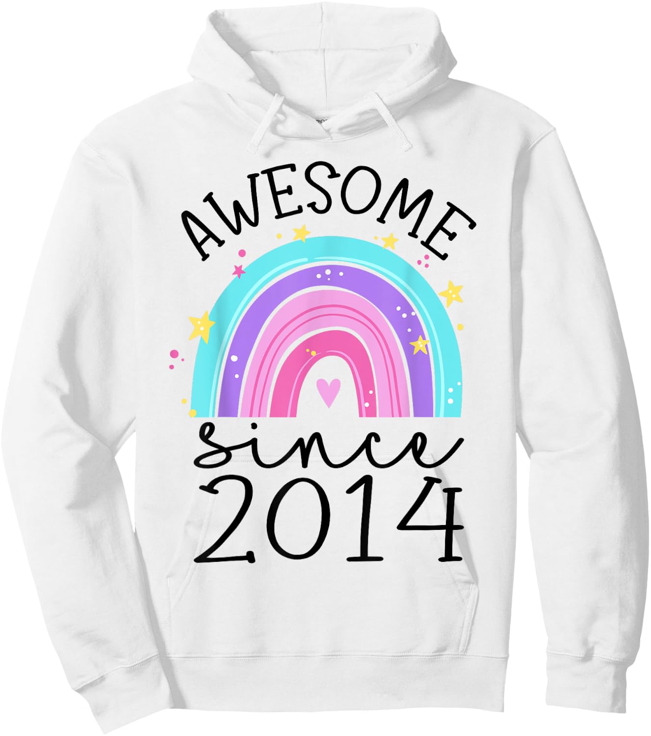 Awesome Since 2014 11th Birthday Rainbow 11 Year Old Hoodie - Hoodie | White