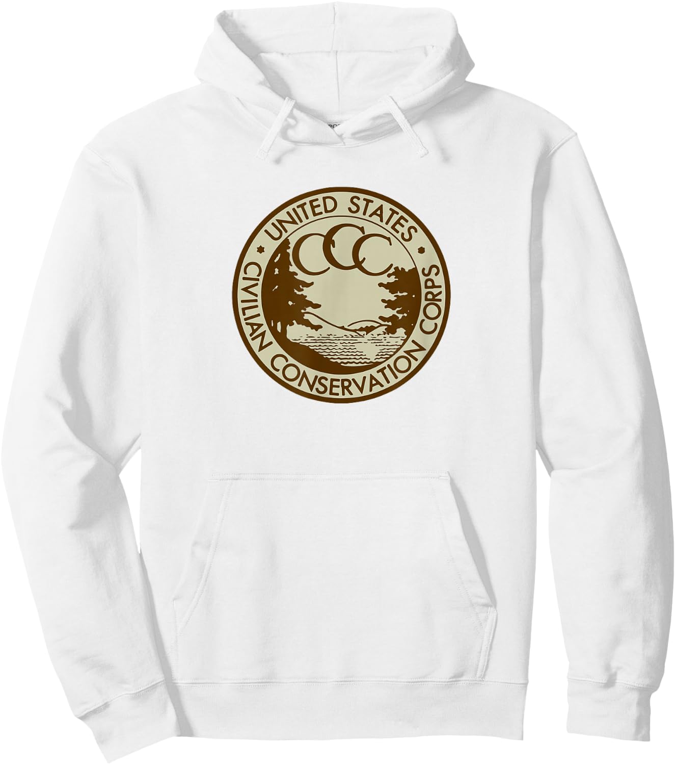 Civilian Conservation Corps CCC Logo Retro Outdoors 1930s Hoodie - Hoodie | White