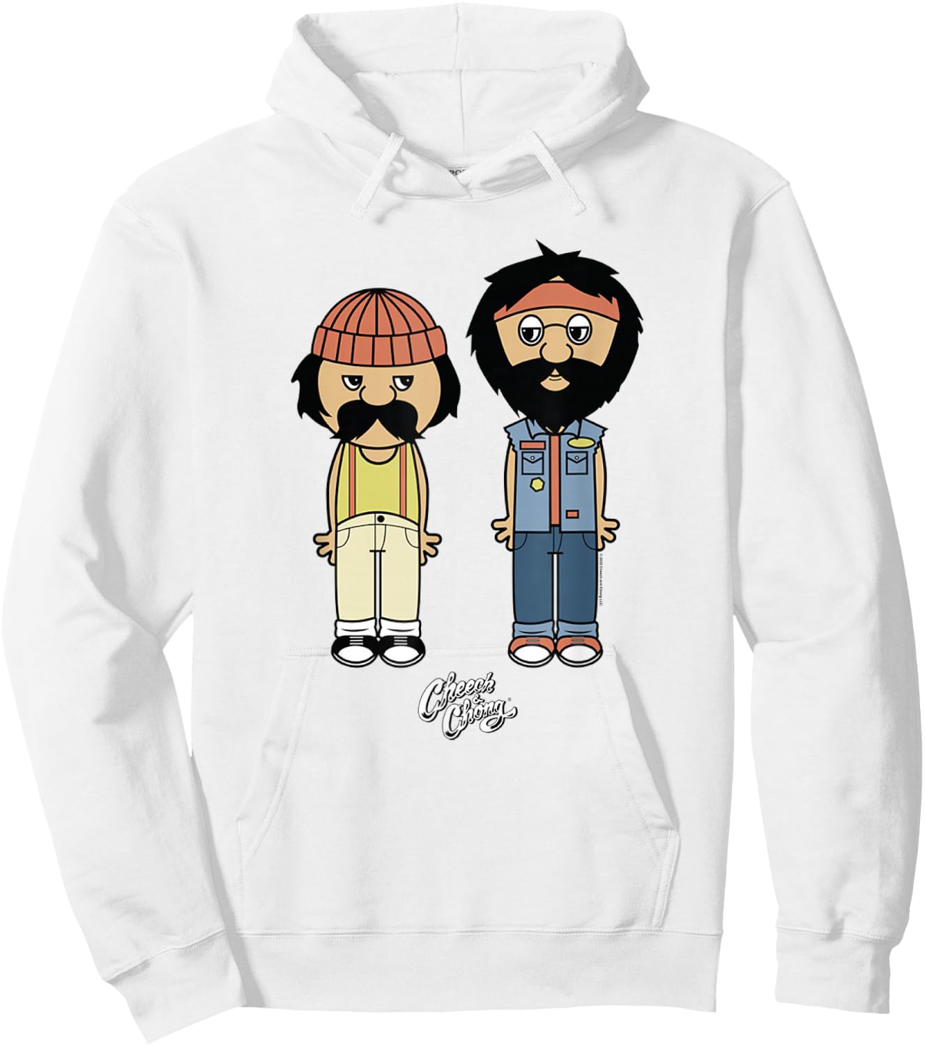 Cheech & Chong Toon Style Full Bodies With Classic Logo Hoodie - Hoodie | White