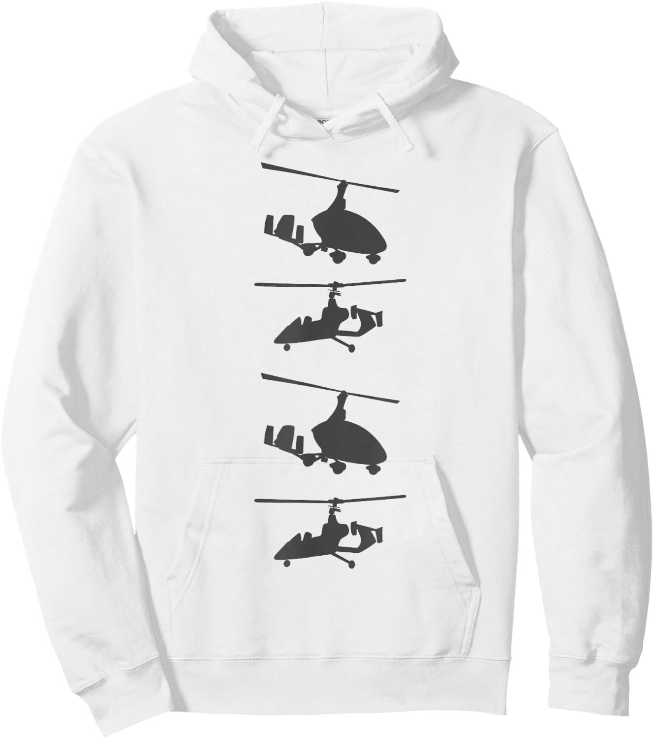Gyrocopter Model Silhouette Gyroplane For Autogyro Pilots Hoodie - Hoodie | White