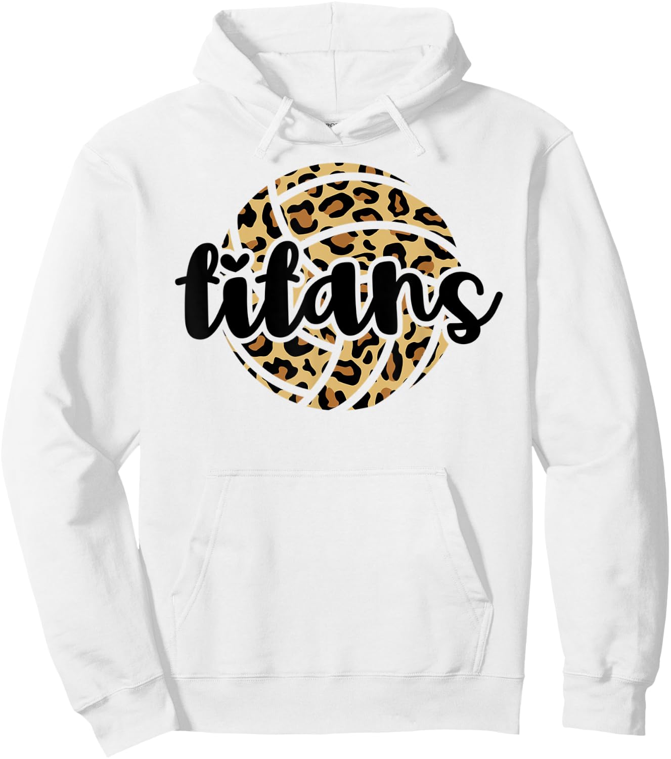 Titans Volleyball Team Leopard Mascot School Spirit Game Hoodie - Hoodie | White
