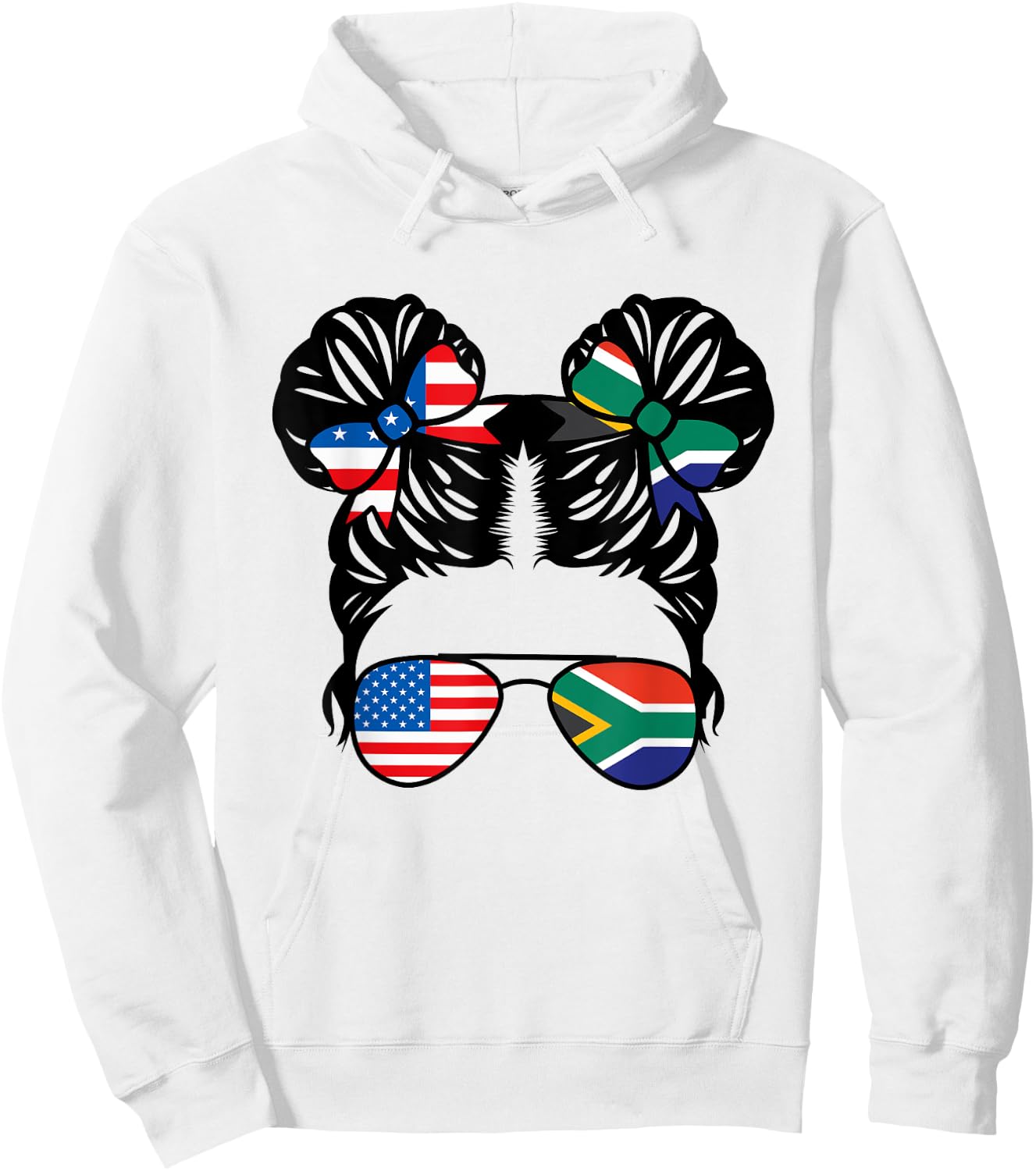 Half American South African Girl USA Africa Flag Patriot Hoodie - Hoodie | White