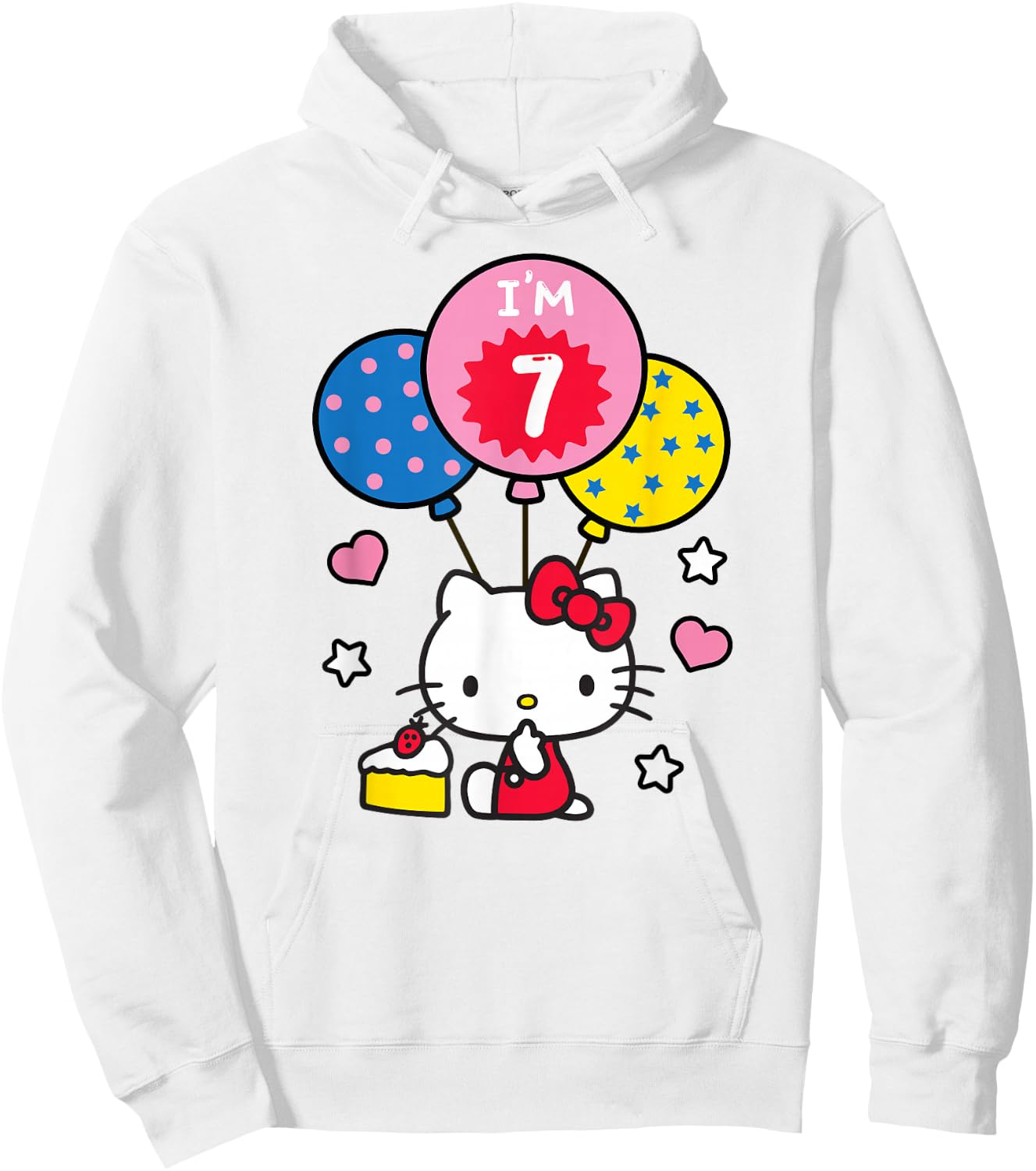 Hello Kitty I'm 7 Birthday Hoodie - Hoodie | White