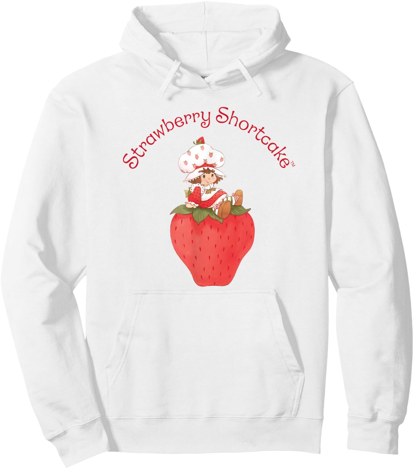 Strawberry Shortcake Berry Cute Vintage Strawberry Logo Hoodie - Hoodie | White