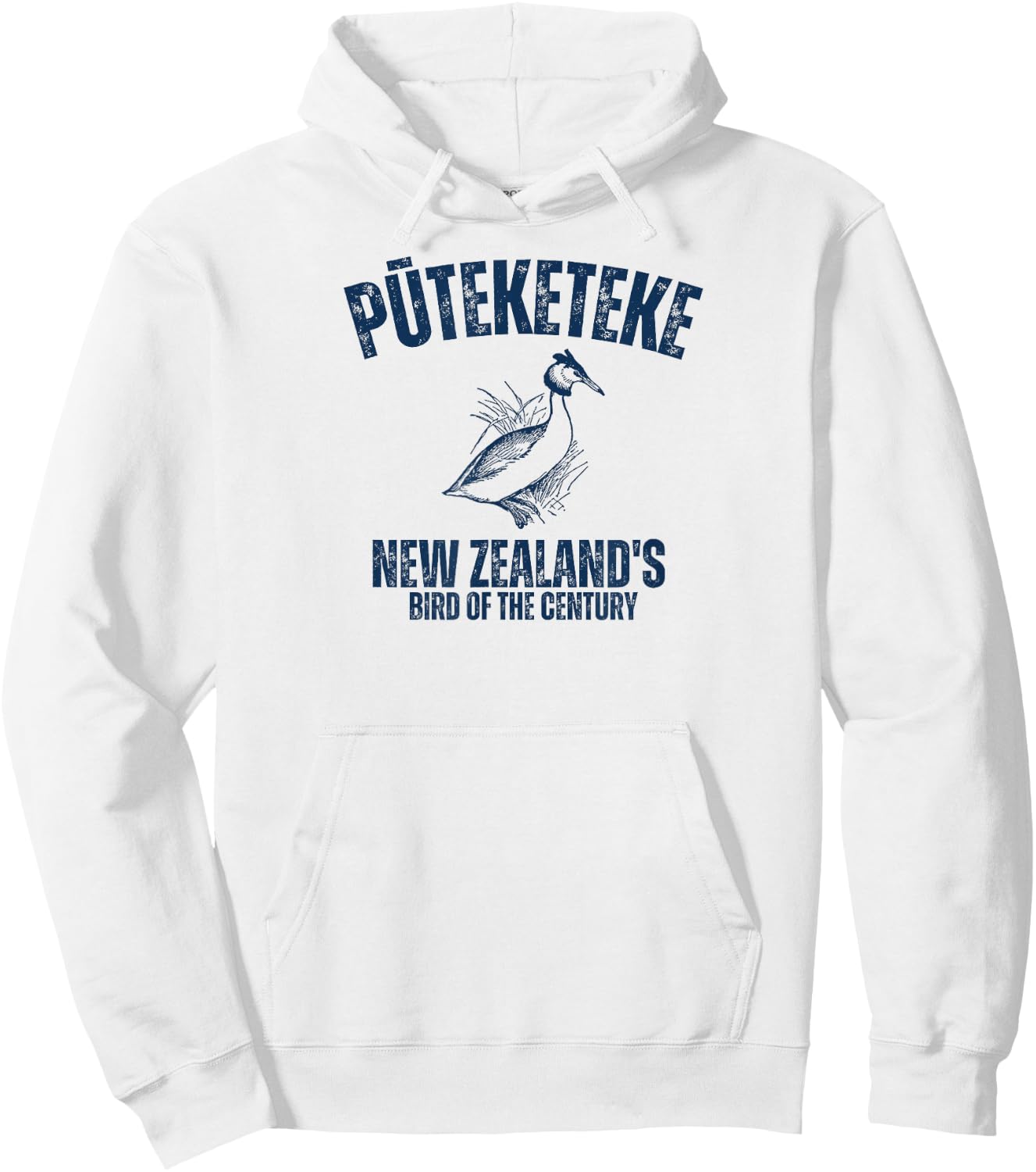 Puteketeke New Zealand’s Bird of the Century Hoodie - Hoodie | White
