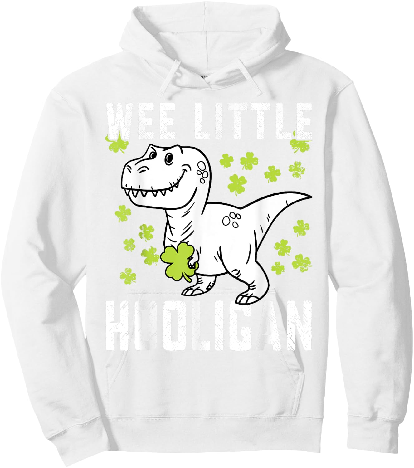 St Patricks Day Wee Little Hooligan Toddler Boy Kids Irish Hoodie - Hoodie | White