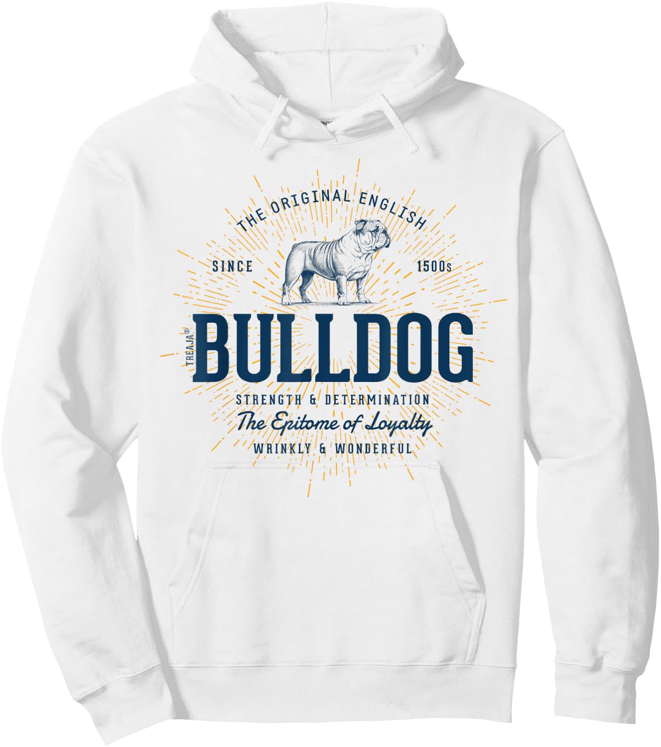 Retro English Bulldog Vintage Women Kids Hoodie - Hoodie | White