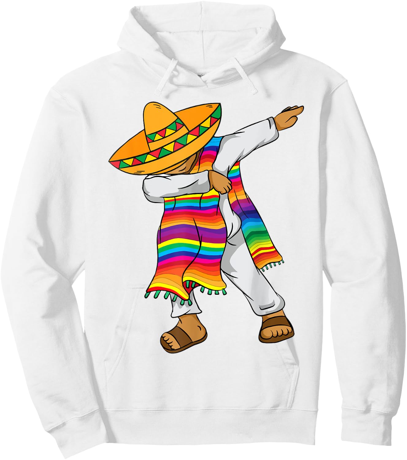 Mexican Poncho Dab Boy Mexico Hispanic Heritage Month Kids Hoodie - Hoodie | White