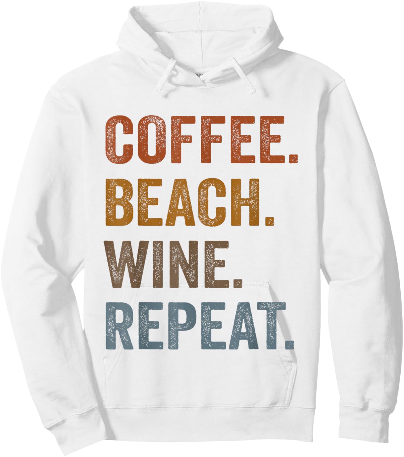 Coffee Beach Wine Repeat Funny Wine Coffee Beach Summer Men Women Hoodie - Hoodie | White