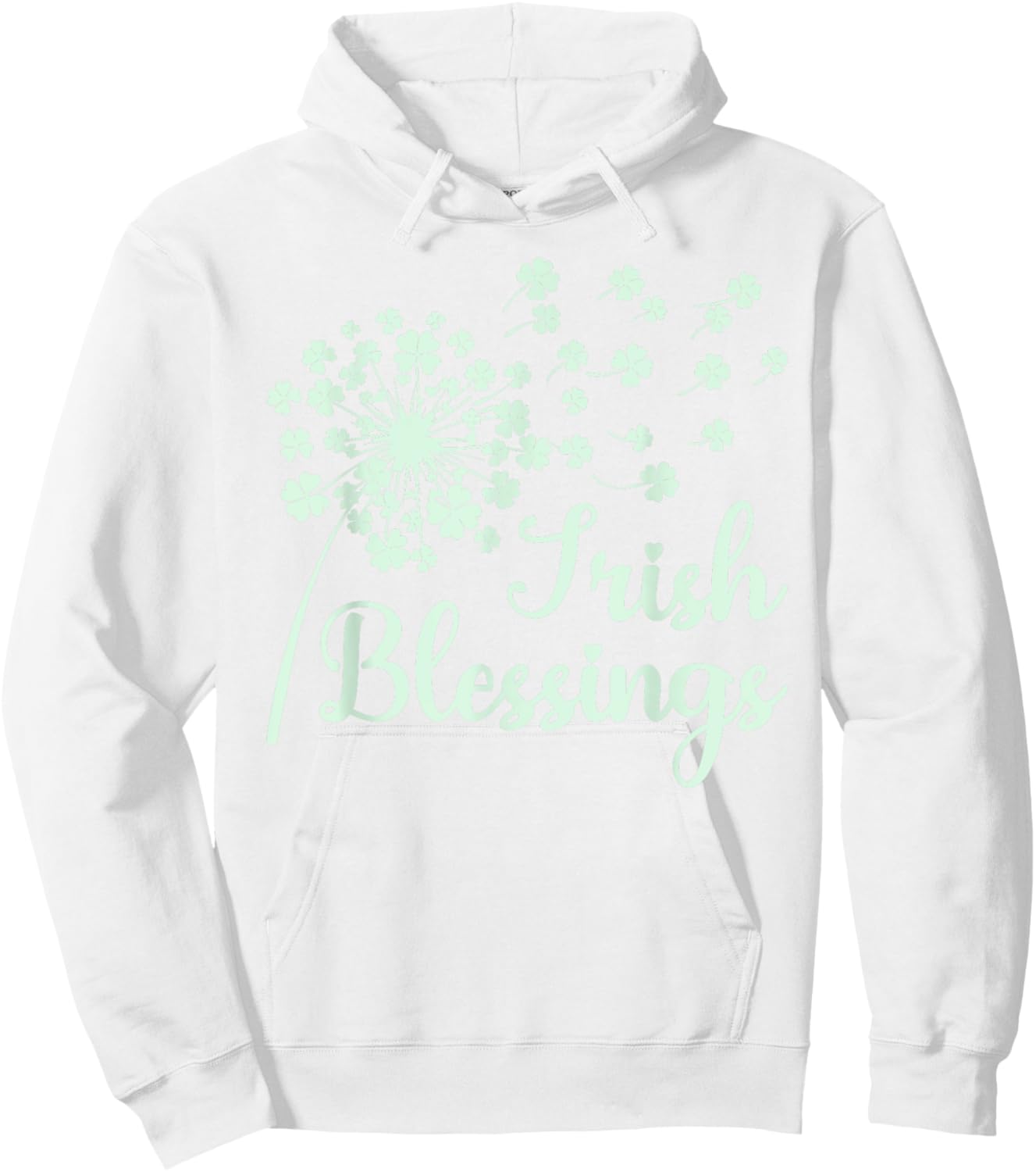 Irish Blessings Dandelion Blowing Shamrocks Celtic Heritage Hoodie - Hoodie | White