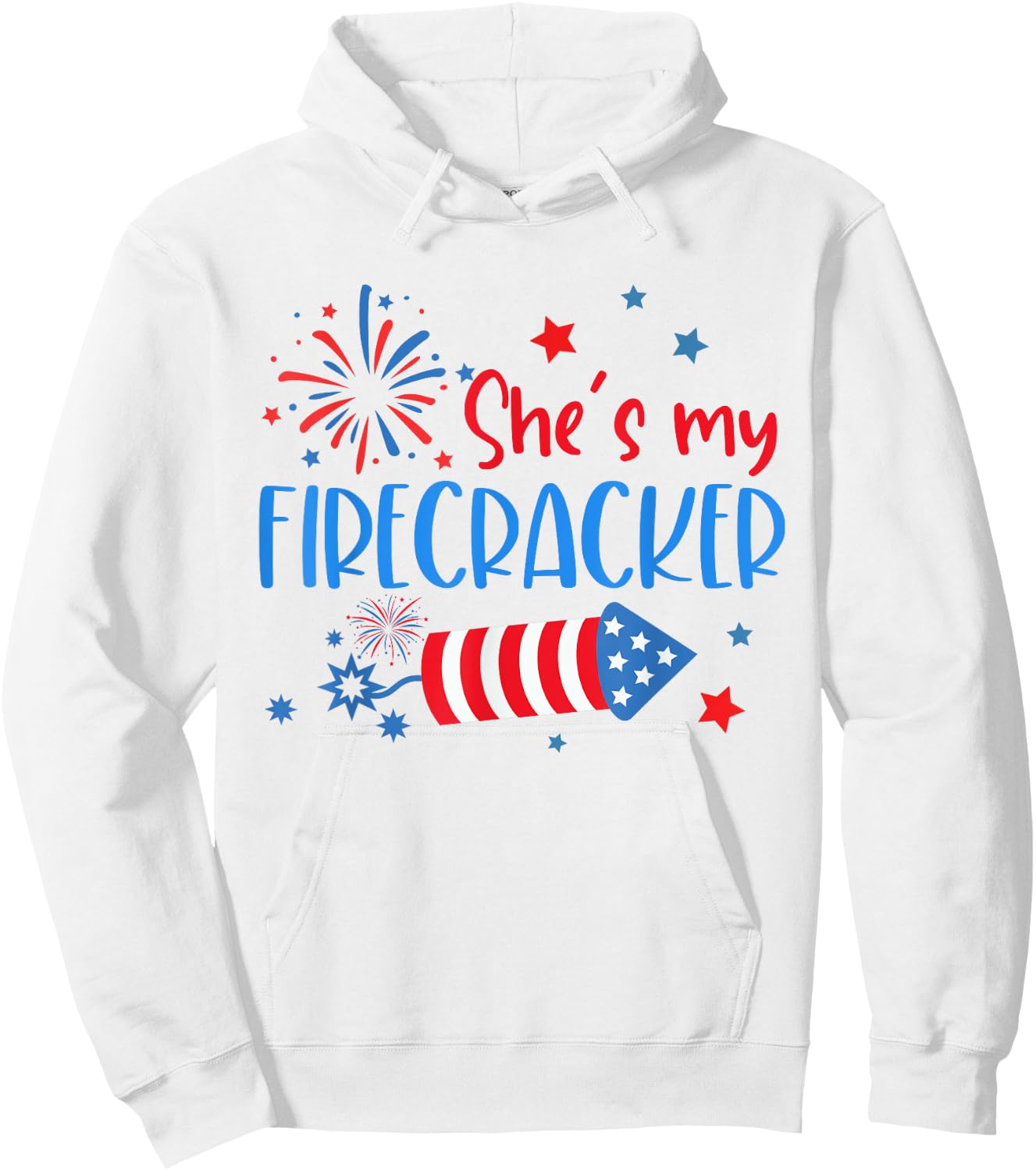 She Is My Firecracker 4th Of July Matching Outfits Couples Hoodie - Hoodie | White
