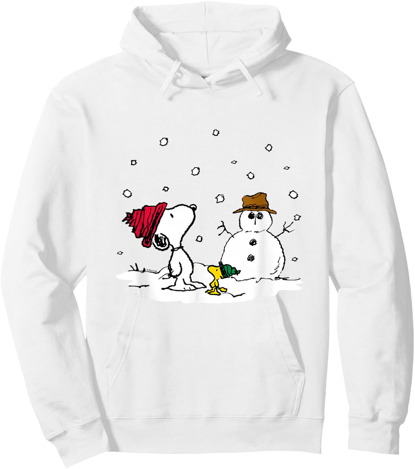 Peanuts - Snoopy Woodstock Snowman Hoodie - Hoodie | White