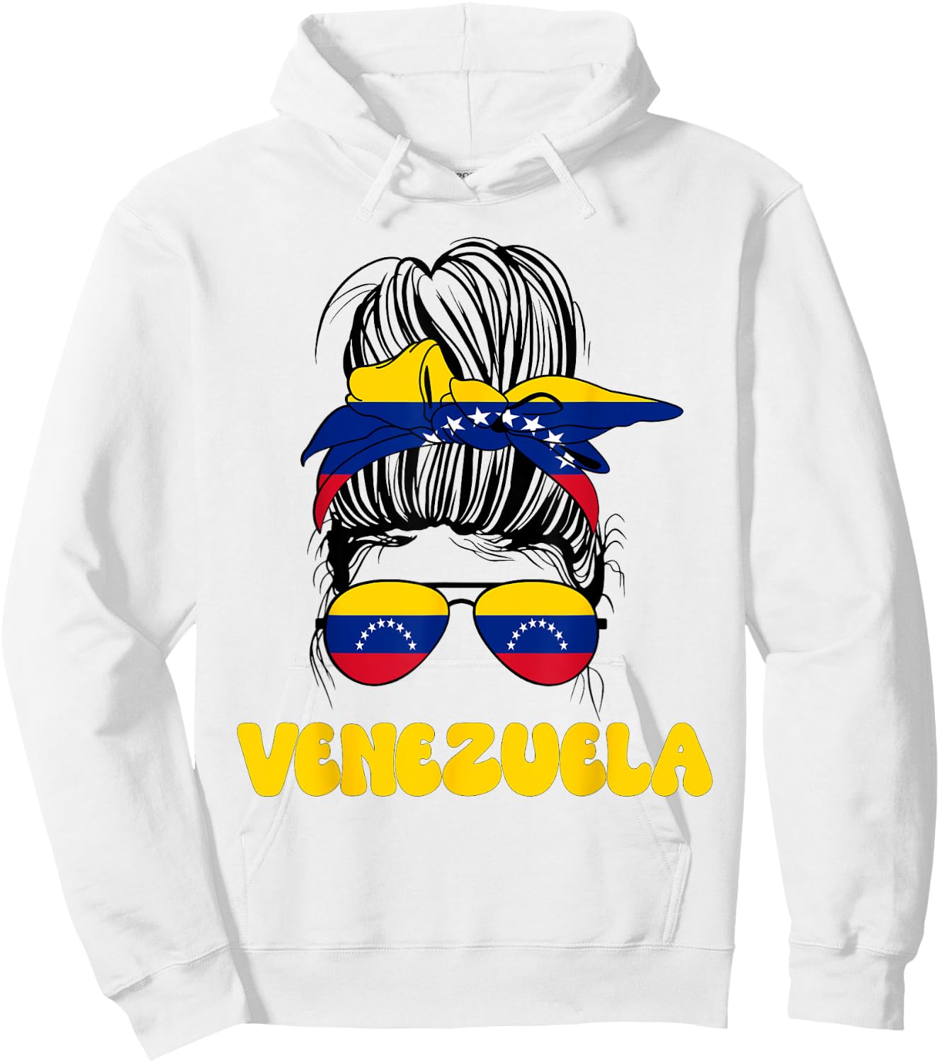 Venezuelan Women Messy Bun, Pride Venezuela Flag For Girls Hoodie - Hoodie | White