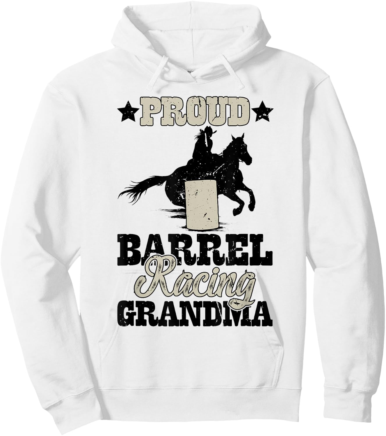 Proud Barrel Racer Grandma Barrel Racing Grandma Hoodie - Hoodie | White