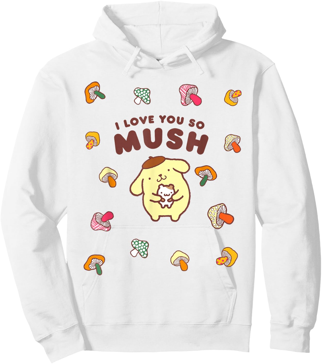 Pompompurin I Love You So Mush Fall Mushroom Hoodie - Hoodie | White