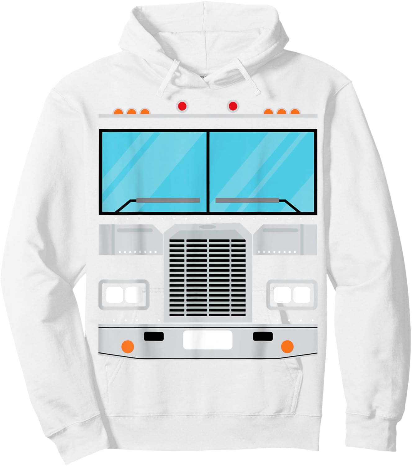 Semi Truck Costume Simple Easy Halloween Group Costume Hoodie - Hoodie | White