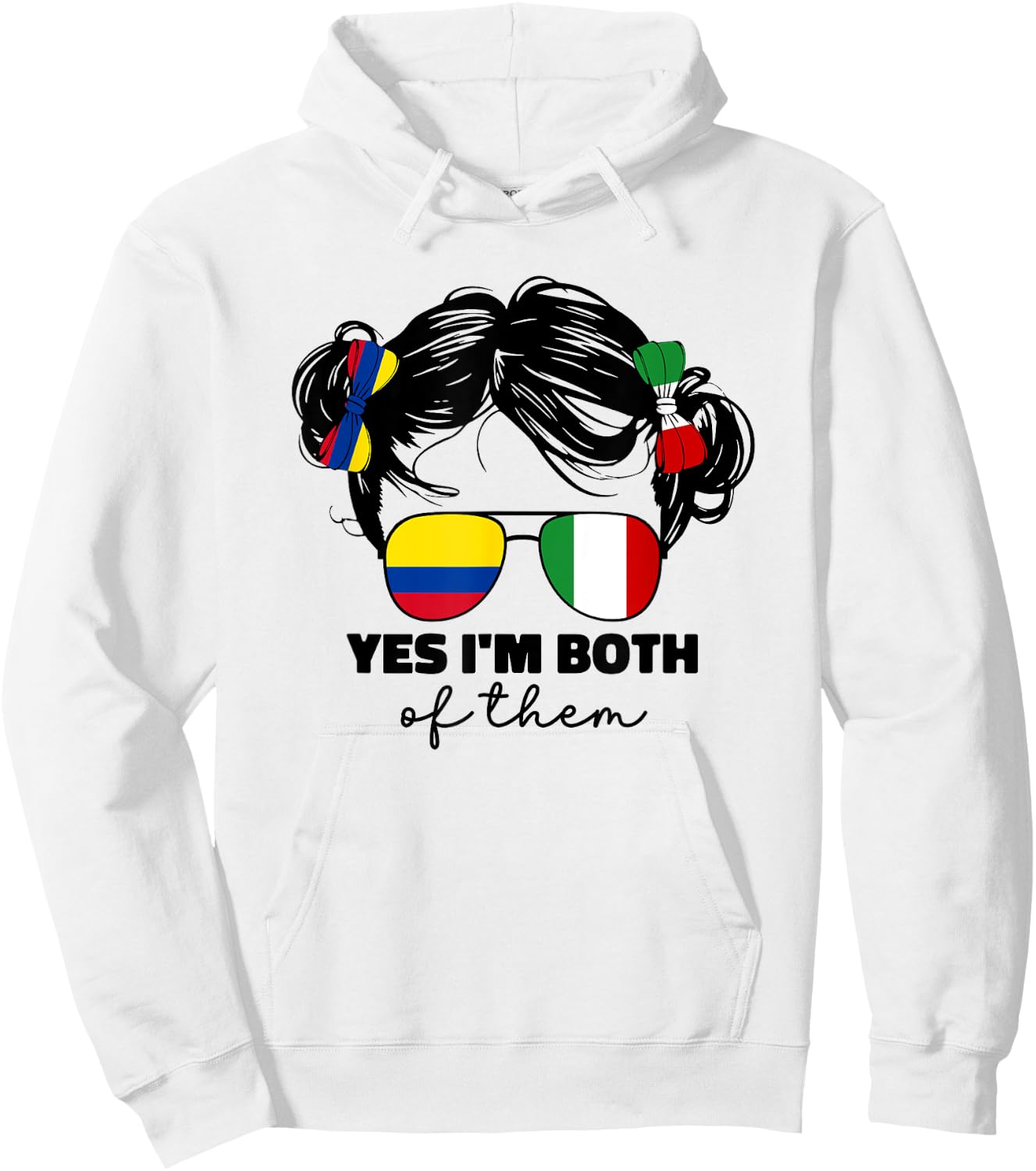 Half Italian And Colombian Colombia Italy Flag Kids Girl Hoodie - Hoodie | White