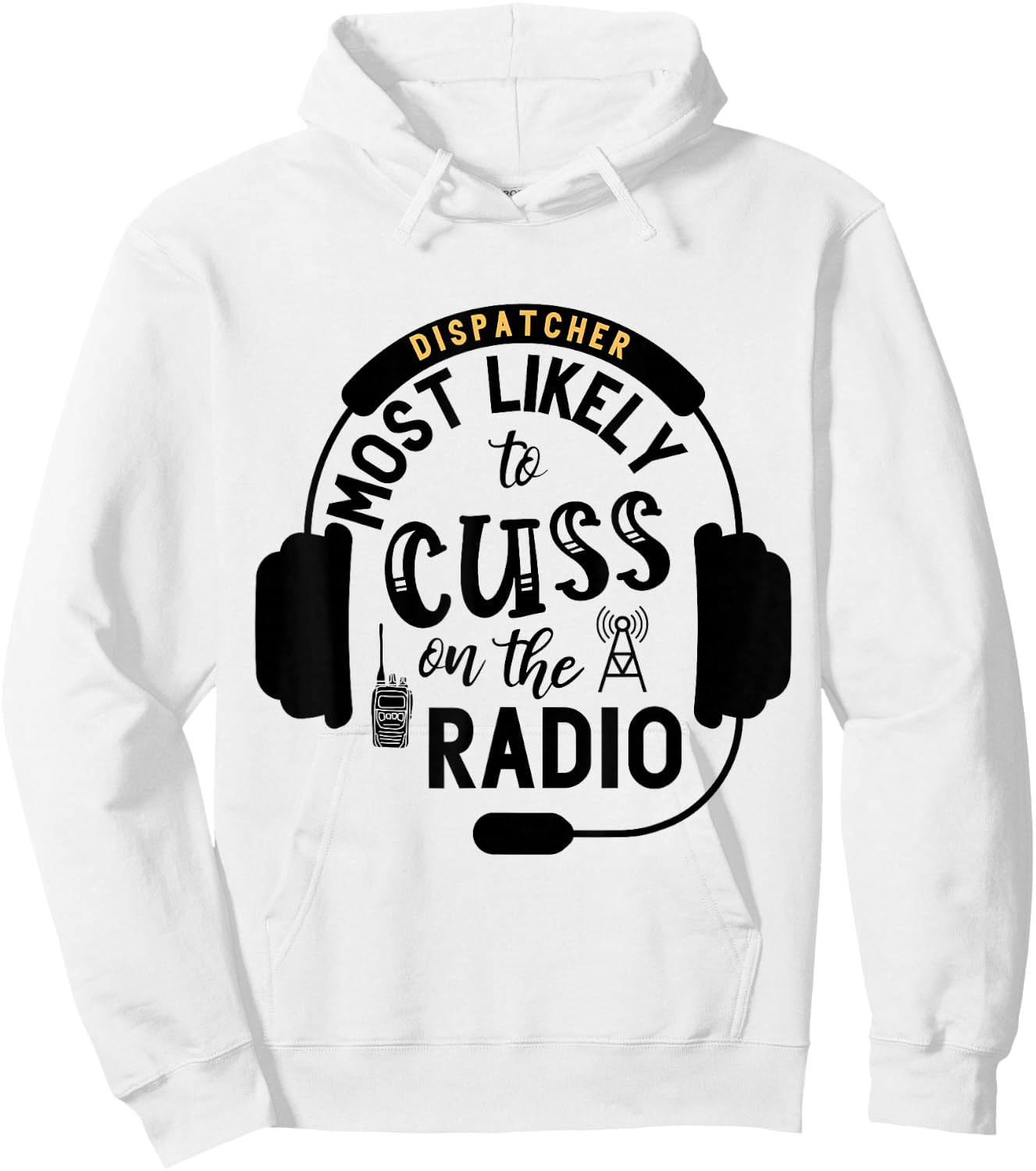 Funny 911 Dispatcher Gifts Police Dispatch Thin Gold Line Hoodie - Hoodie | White