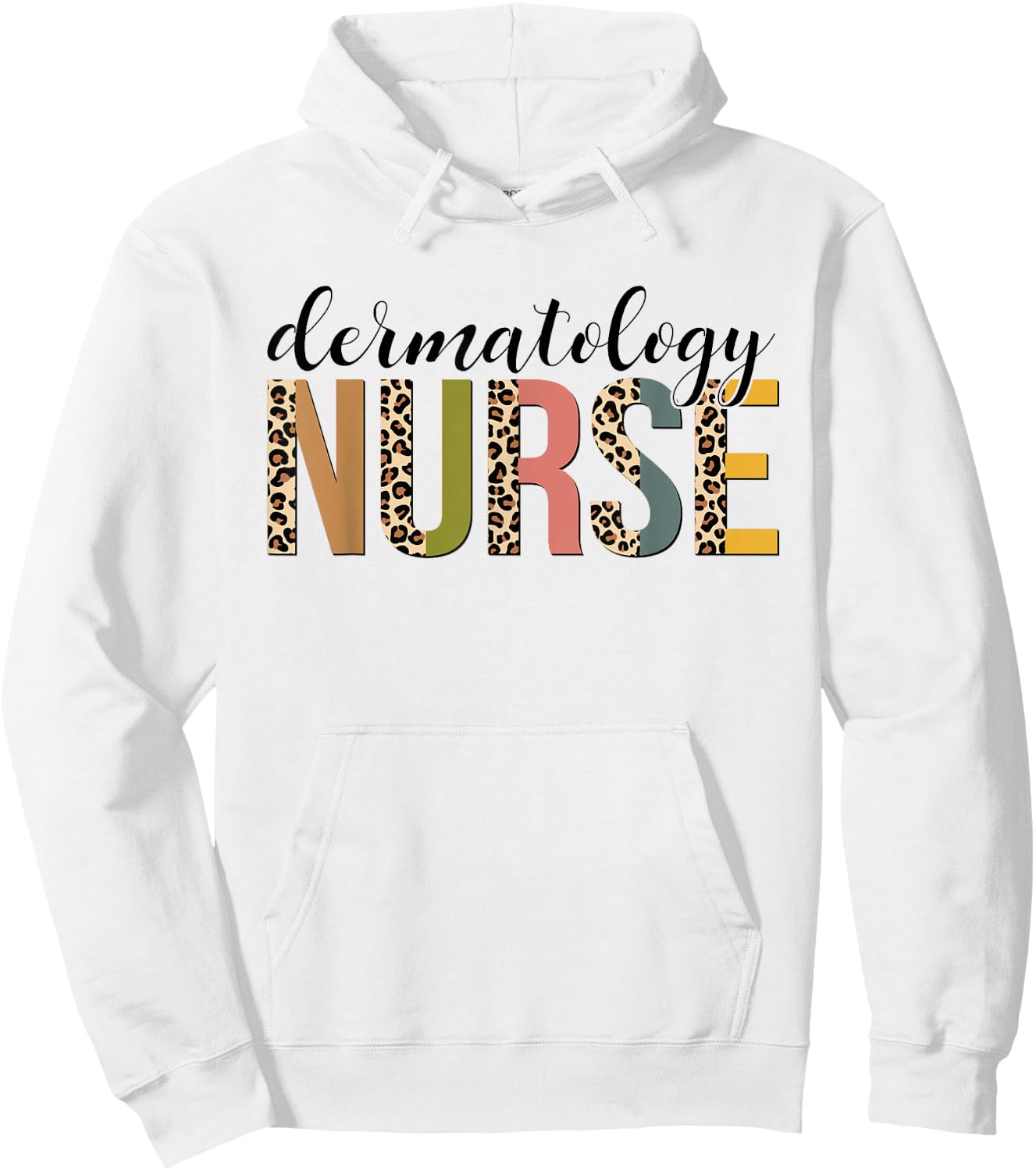 Leopard Dermatology Nurse Gifts Nursing Apparel Hoodie - Hoodie | White
