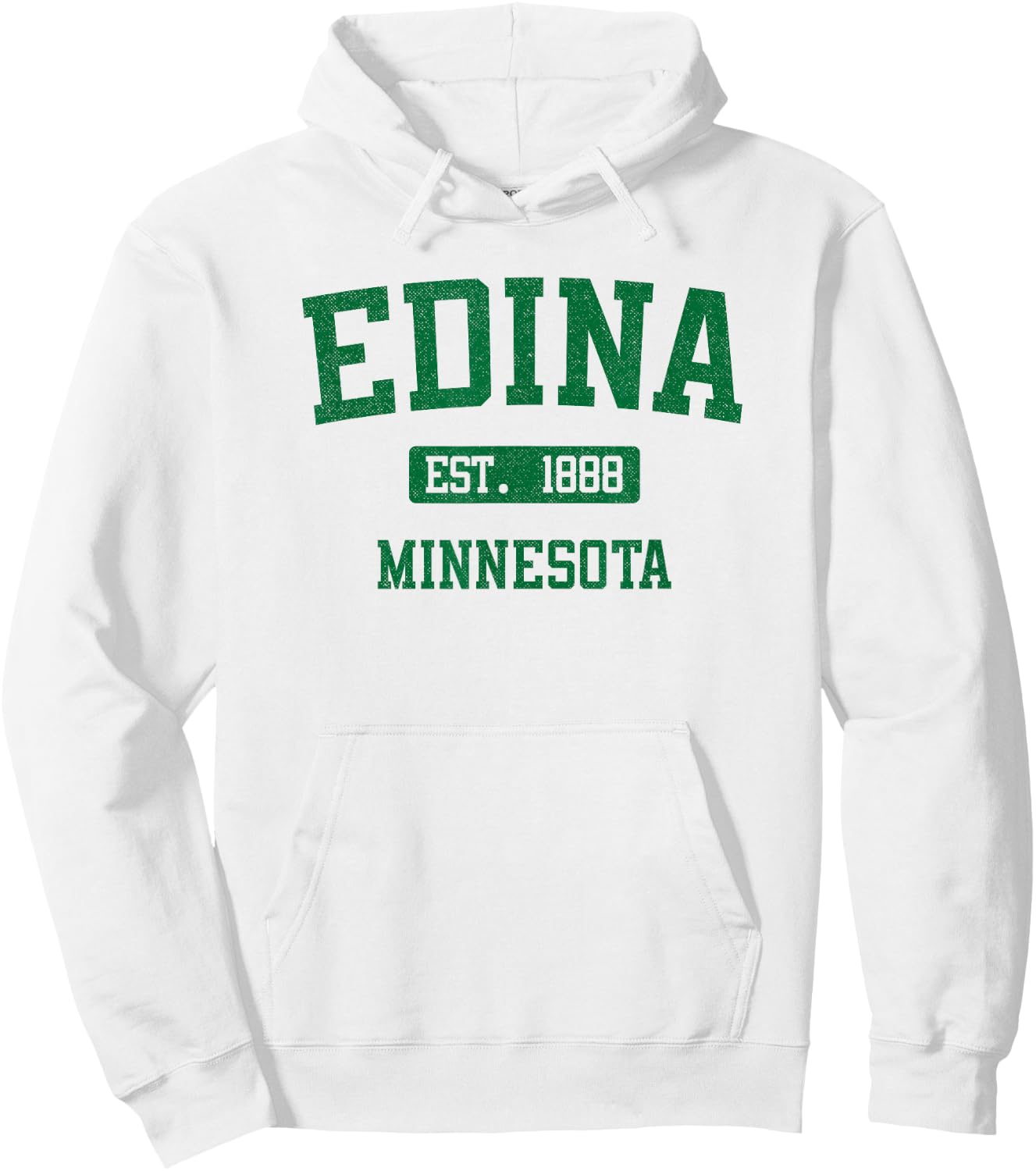 Edina Minnesota Classic Varsity Style Block Letter Hoodie - Hoodie | White