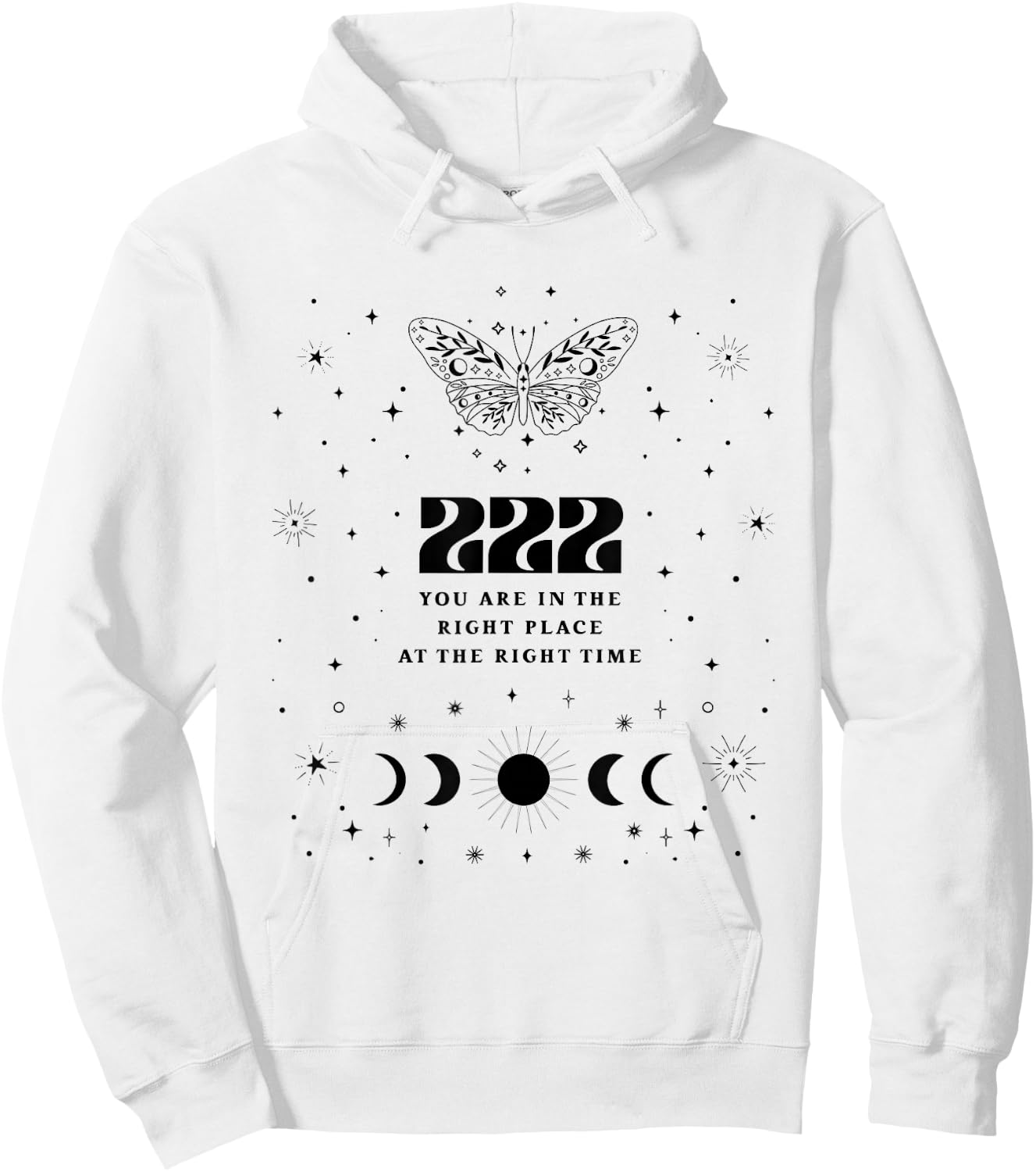 222 Angel Number Shirt Angel Aesthetic Angel Core Butterfly Hoodie - Hoodie | White