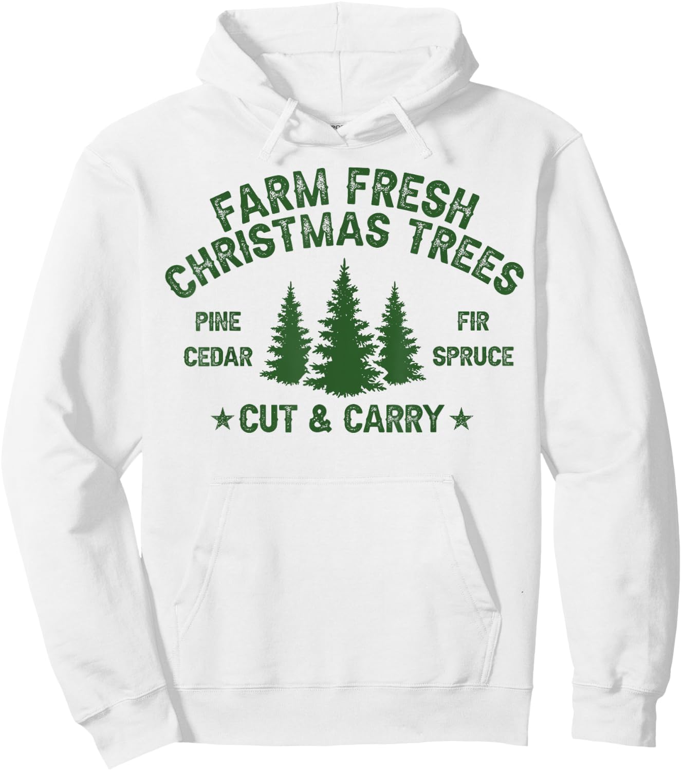 Farm Fresh Christmas Trees Hoodie - Hoodie | White