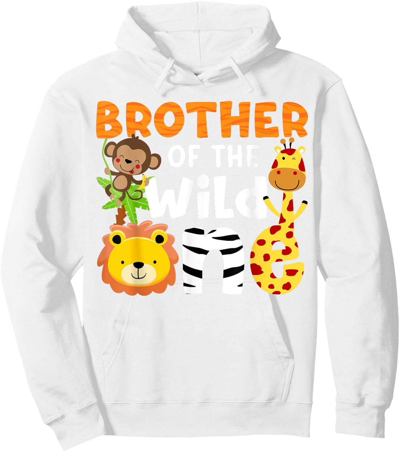Brother of the Wild One Zoo Theme Bday Safari Jungle Animals Hoodie - Hoodie | White