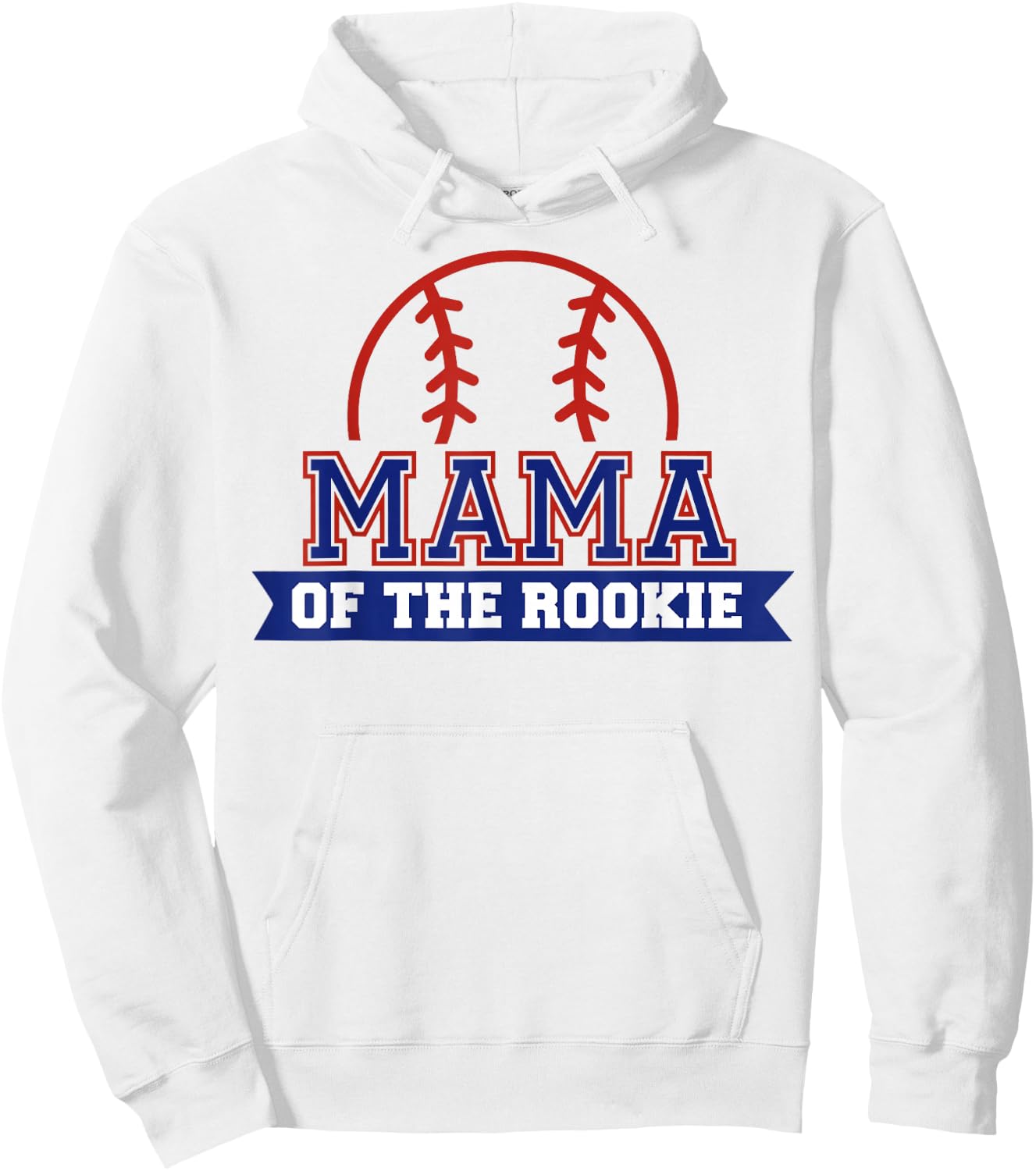 Mama of Rookie 1st Birthday Baseball Theme Matching Party Hoodie - Hoodie | White