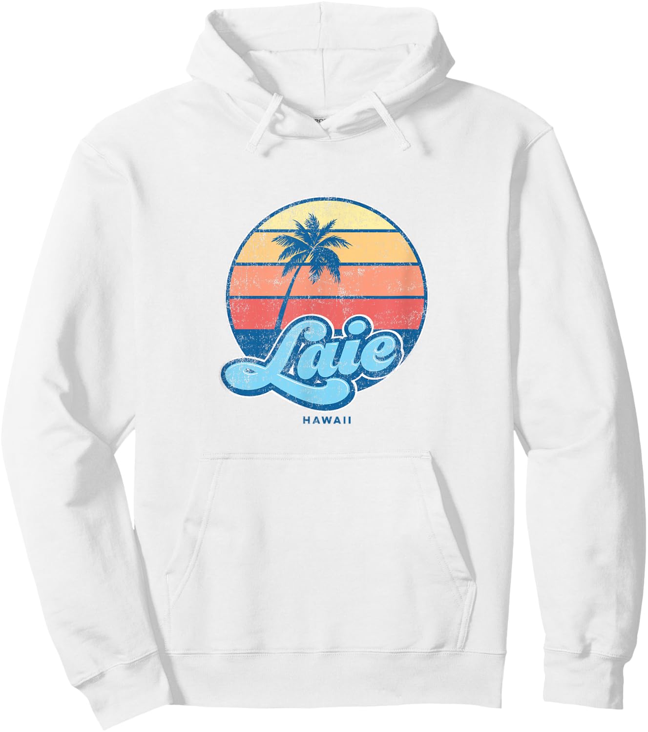 Vintage Laie Hawaii HI Classic 70s Retro Surfer Hoodie - Hoodie | White