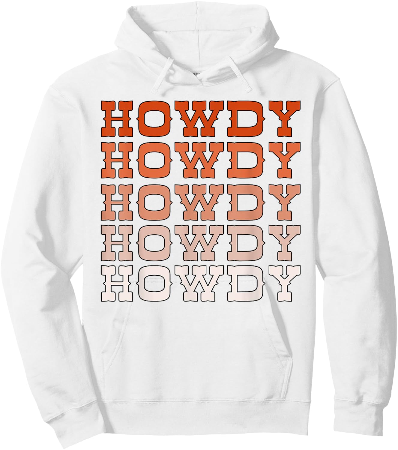 Orange Wild West Western Rodeo Yeehaw Howdy Cowgirl Country Hoodie - Hoodie | White