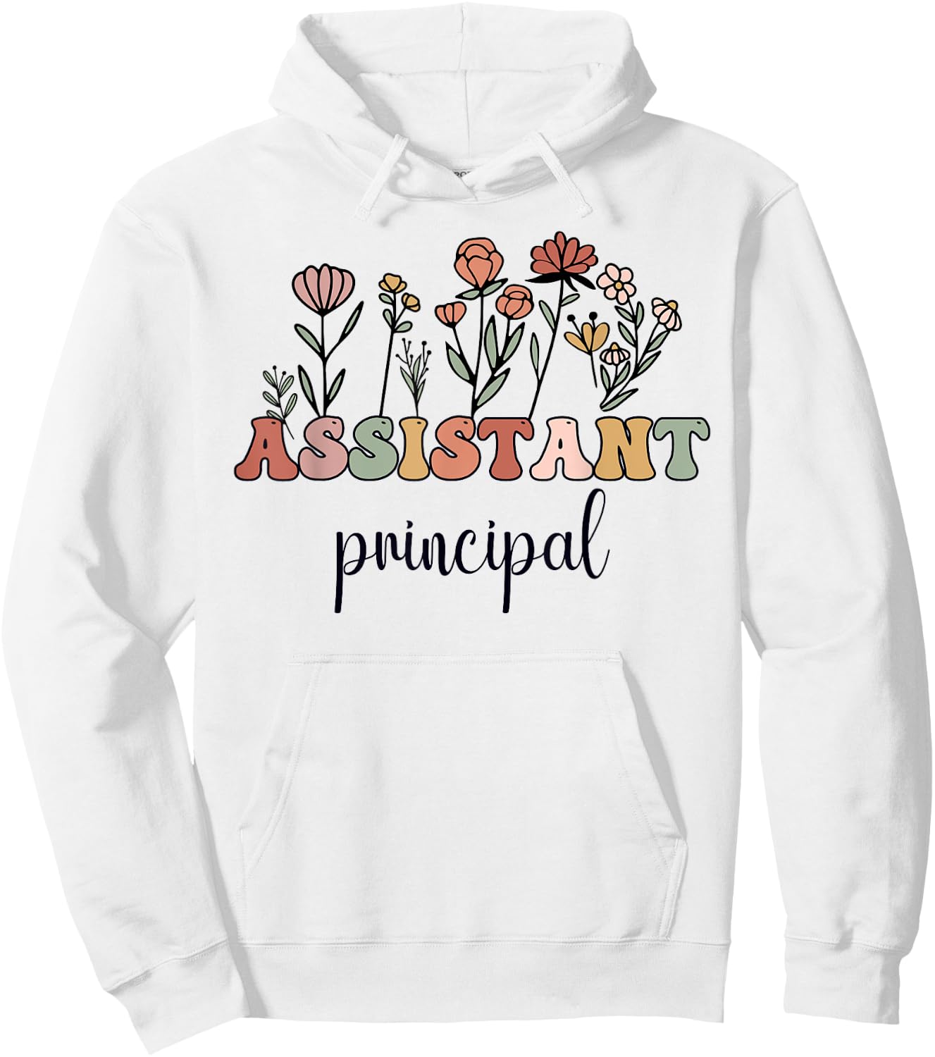 Assistant Principal Wildflower Groovy Women Hoodie - Hoodie | White