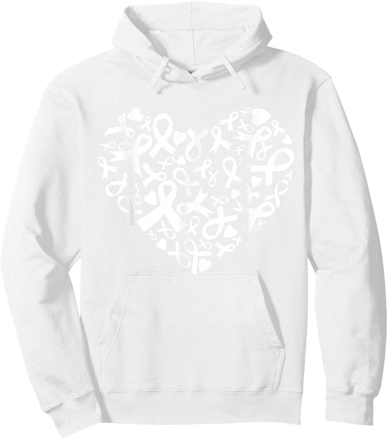Heart Blue Ribbon T1D Type 1 Diabetes Awareness Month Hoodie - Hoodie | White