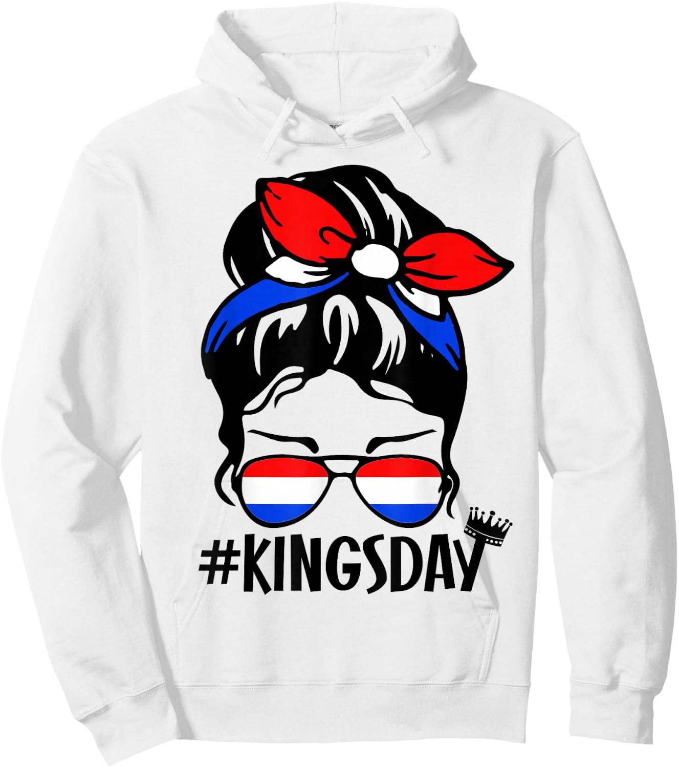 Koningsdag Netherlands Messy Bun Kingsday Dutch Kings Day Hoodie - Hoodie | White
