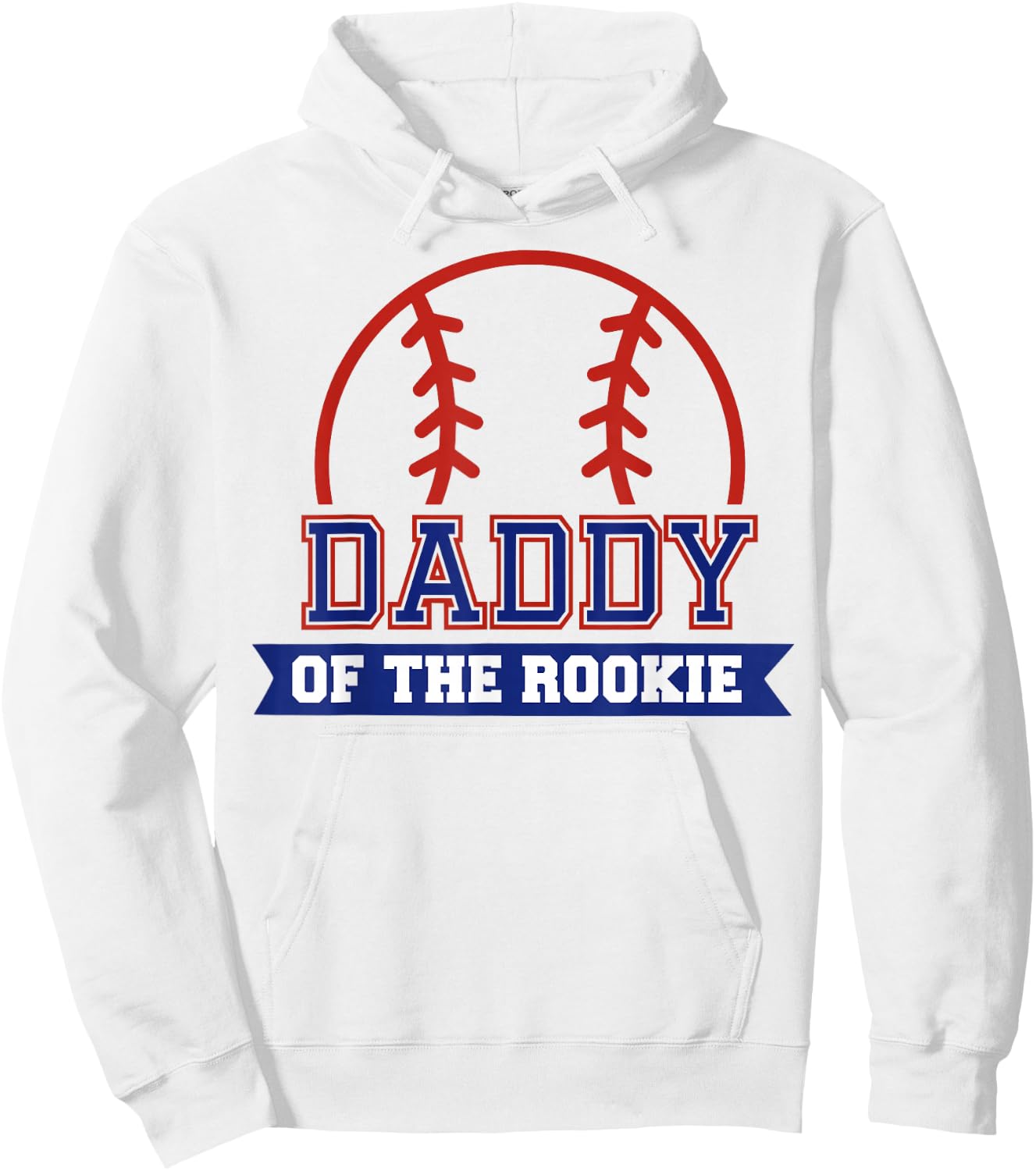 Daddy of Rookie 1st Birthday Baseball Theme Matching Party Hoodie - Hoodie | White