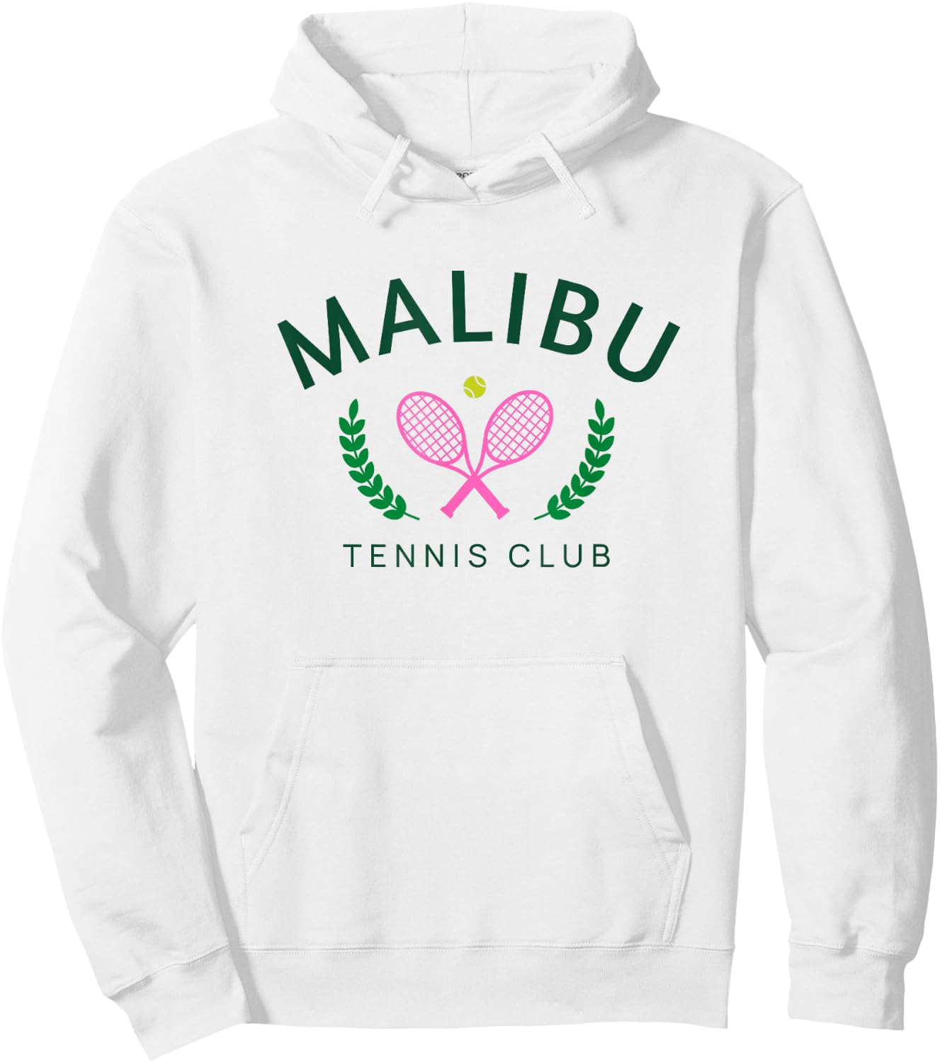 Malibu California Preppy Tennis Club Hoodie - Hoodie | White