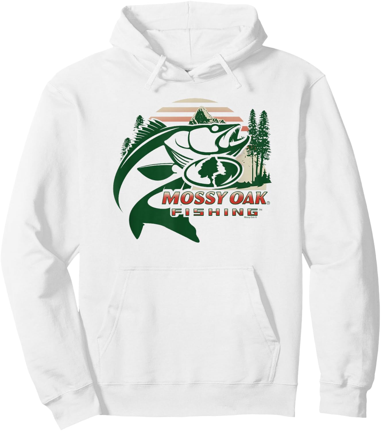 Mossy Oak Fishing Built for The Bite Fish Logo Hoodie - Hoodie | White