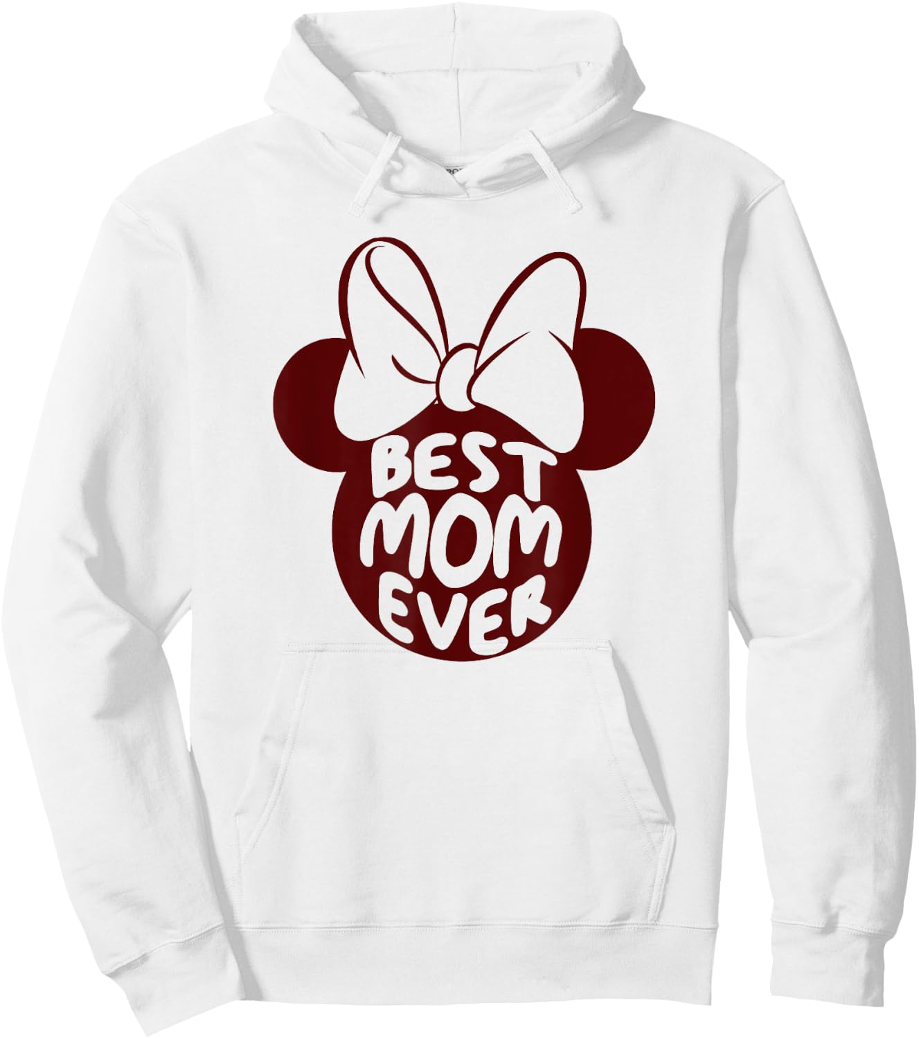 Disney Minnie Mouse Best Mom Ever Text Fill Hoodie - Hoodie | White