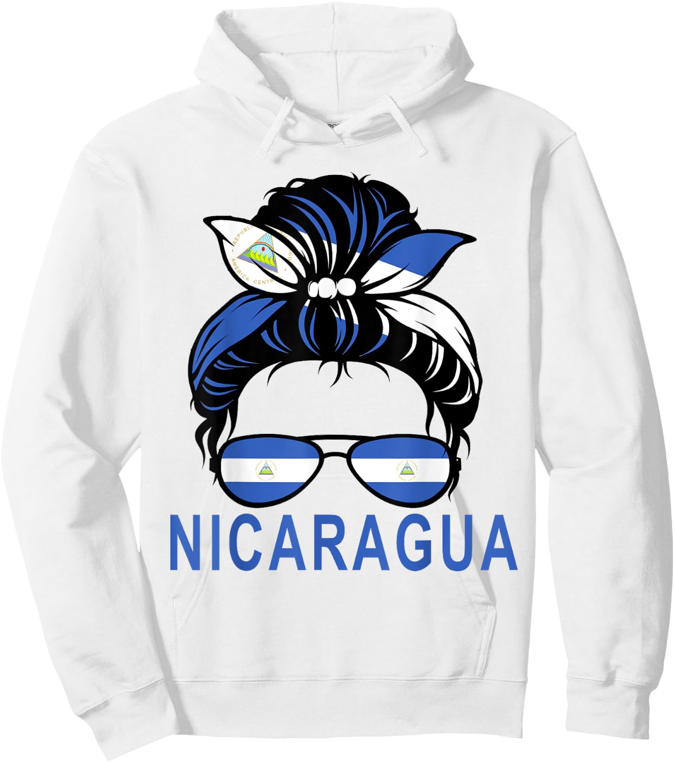 Flag Nicaragua Hispanic Heritage month For Nicaraguan Girl Hoodie - Hoodie | White