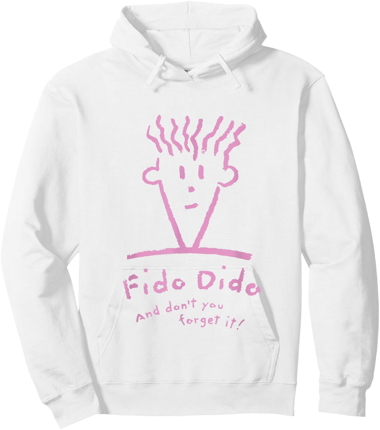 Fido Dido Pink Face Don't You Forget It Hoodie - Hoodie | White