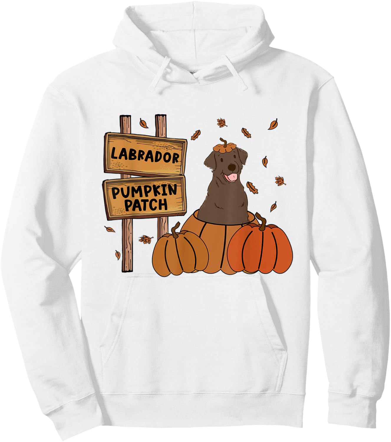 Labrador Pumpkin Patch Lab Lovers Thanksgiving Halloween Hoodie - Hoodie | White