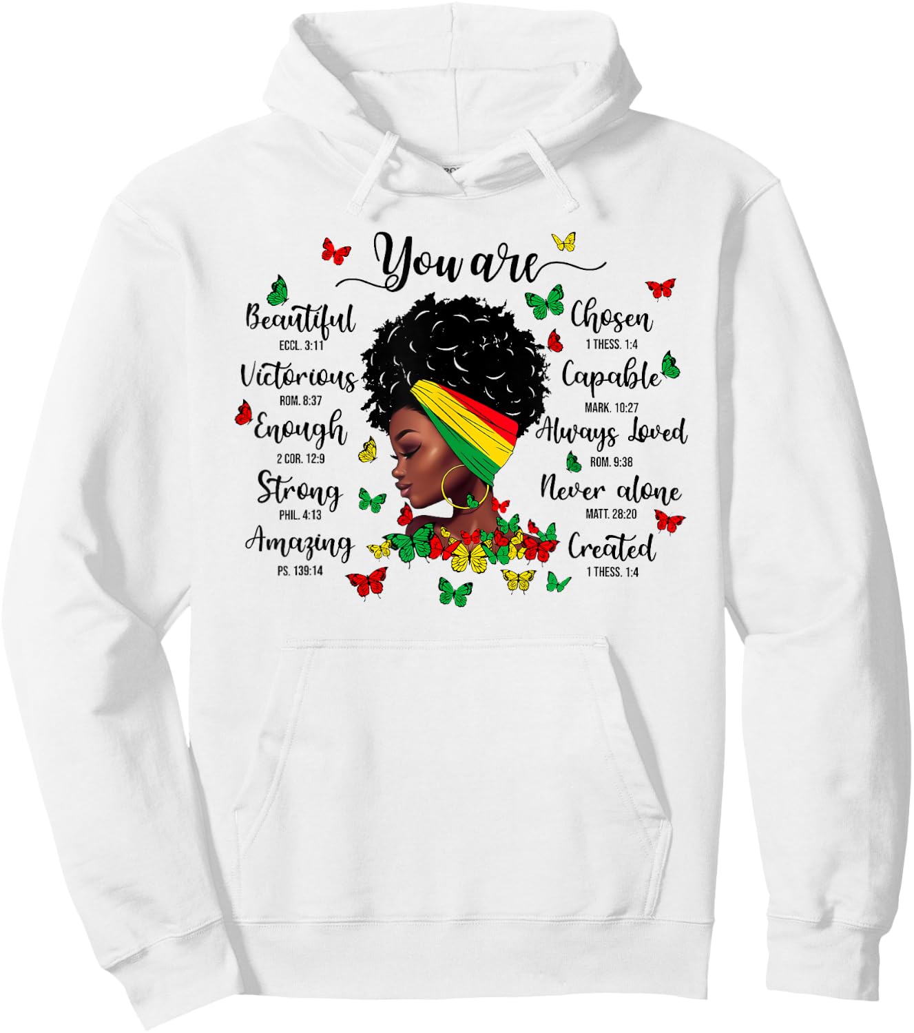 Black History Month You Are Beautiful You Are Chosen Junetee Hoodie - Hoodie | White